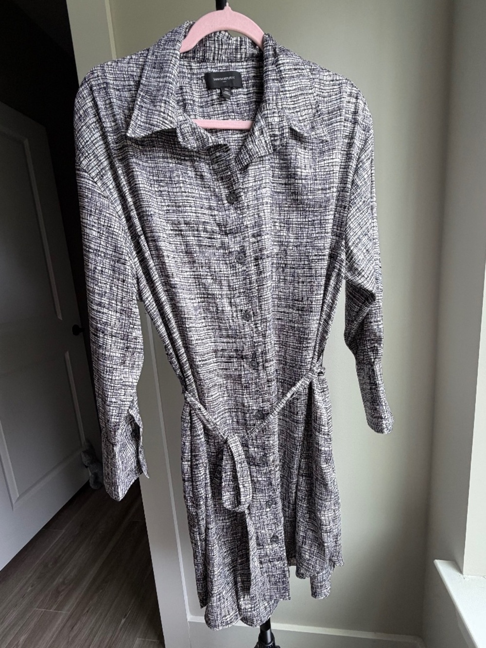 Banana Republic Long Sleeve Shirt Dress w Pockets XL